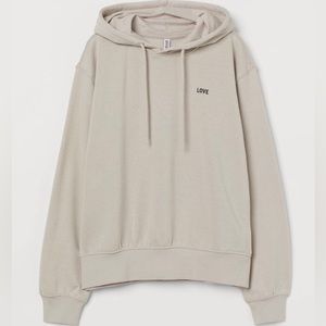 H&M beige Love sweatshirt